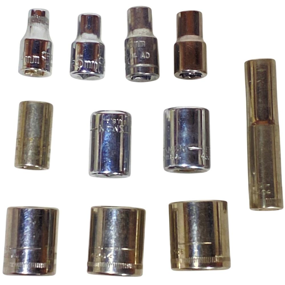 Craftsman 11 Pc Socket Set 1/4" Drive 4-14 MM Metric 6 Pt Shallow